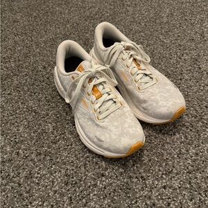 Women's White and Orange Athletic Shoes
